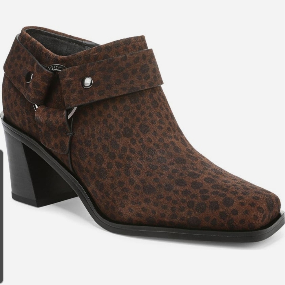 Brown Sarto Leopard Print Ankle Boots